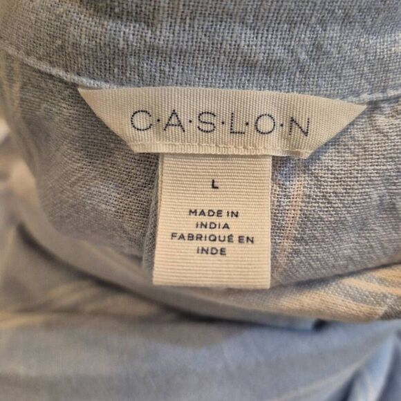 Caslon Women's Blue & White Striped Linen Blend Blazer Jacket NEW - Picture 8 of 10